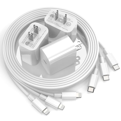 iPhone Charger Fast Charging [MFi Certified], 3 Pack 20W USB C Fast Charging Block with 3pcs 6FT USB C to Lightning Cable for iPhone 14/14 Pro/14Pro Max/13/13 Pro/12/12 Pro/12 Pro Max/11/SE/XR/X