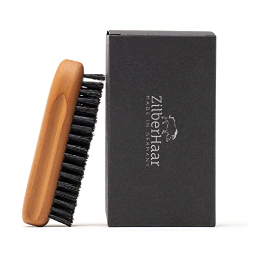 ZilberHaar - Original Beard Brush with Dual Boar Bristles - Ergonomic Pear Wood Handle - Short to Long Beards - Made in Europe - Limited Edition