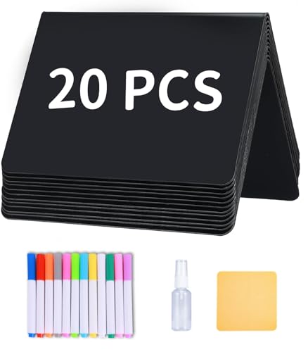 20PCS Mini Chalkboard Food Labels for Party Buffet Display - Small Price Display Signs, Reusable Catering Reserved Table Tags, Line Labels