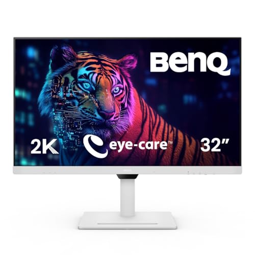 BenQ GW3290QT (32 Zoll, QHD, IPS, USB-C-Laden, DP / HDMI, Ergonomisches Design, Noise Cancelling Mikrofon), MacBook kompatibel