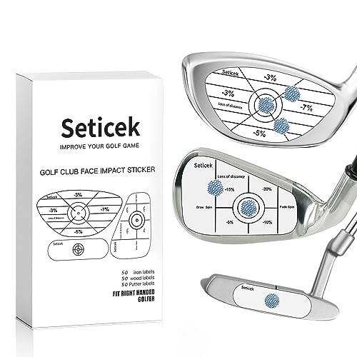 Seticek Professional Golf Impact Tape 150 Pc ｜Self-Teaching Sweet Spot and Consistency Analysis ｜ Improve Golf Swing Accuracy and Distance