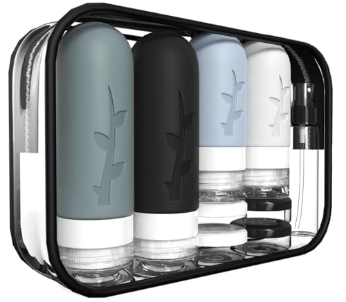 18 Pack Travel Bottles for Toiletries, TSA Approved Silicone Travel Size Toiletries, Leak-Proof Refillable Liquid Containers for Toiletries Travel Essentials
