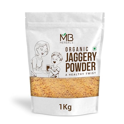 MB Herbals Jaggery Powder 2.2 lb (1 Kg / 35 oz) | Raw Untreated Jaggery Powder | No Anti-Caking Agent Used | No Preservative | Absolutely Natural