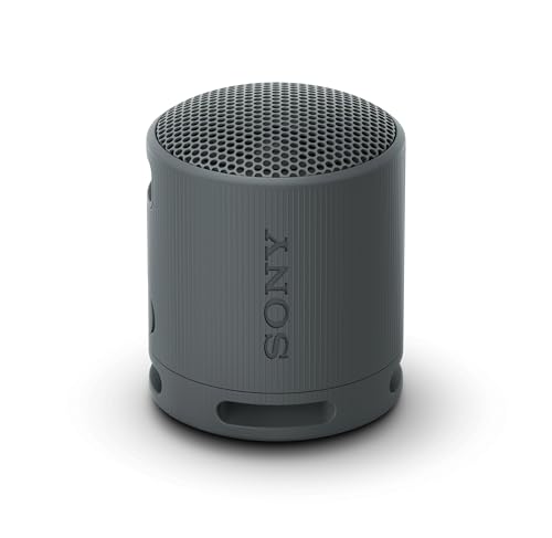 Sony SRS-XB100 Wireless Bluetooth Portable Lightweight Super-Compact Travel Speaker, Durable IP67 Waterproof & Dustproof Shower Speaker, 16 Hour Battery, Versatile Strap, & Hands-free Calling, Black