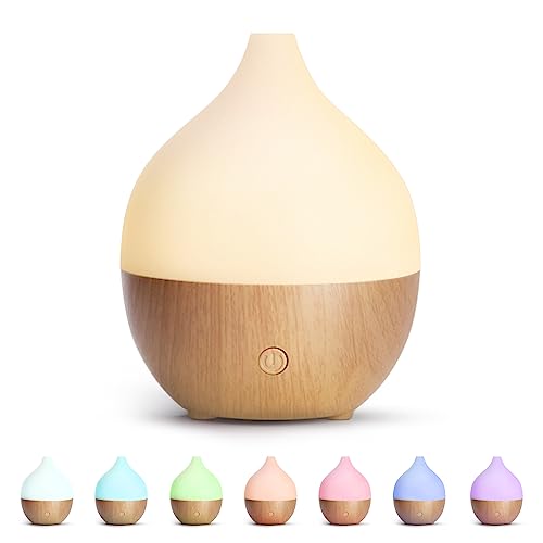 SALKING Essential Oil Diffuser, 100ml Small Aromatherapy Ultrasonic Cool Mist Humidifier with Warm White Lights, Auto Shut-Off Function, for Office Home