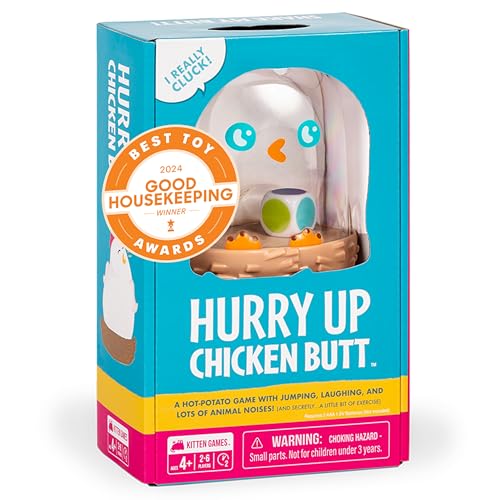 Exploding Kittens Hurry Up Chicken Butt 2-6 Players - Ages 4+ - 2 Minutes to Play - Hot Potato Style Card Game - Easter Basket Stuffer - Creative Kids Game, Perfect for Family Night Fun