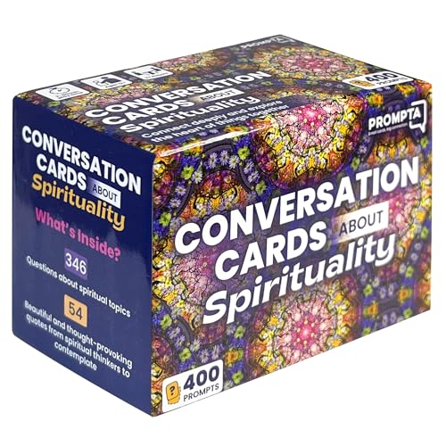 Prompta 400 Non-Denominational Spirituality Prompts for Self-Reflection, Journaling & Conversation – Spiritual Gifts & Meditation – 2.5" x 1.75" Sized Cards – Deepen Your Journey & Find Inner Peace