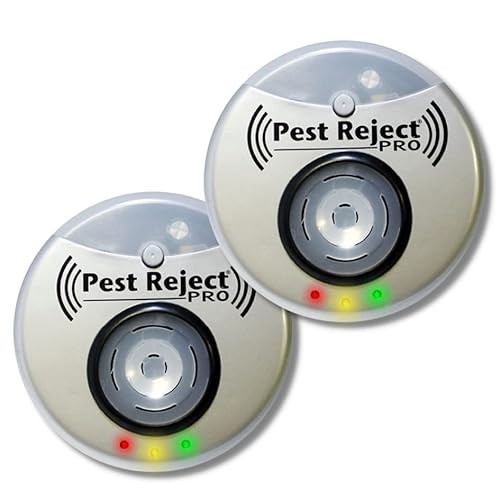 Pest Reject Pro - Lot de 2, Nuisirepulse- Répulsif nuisibles repulse Power - Ultrasons et électromagnétisme - Couleur Gris – Couverture de Votre Maison de 200m²