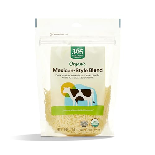 365 by Whole Foods Market, Organic Mexican-Style Cheese Blend, Shredded, 6 Ounce