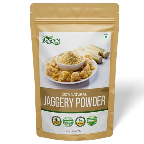 Organic Zing Jaggery Powder | 100% Unadultered Organic Jaggery Powder | Natural and Organically Grown | Jaggery Powder For Tea | Product of India - 227 gm (16 oz) Pack of 1