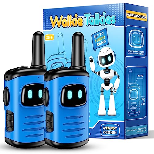 Walkie Talkies for Kids, Exssary Toys for 3-6 Year Old Boys Outdoor Toys for Kids 3-5 Walkie Talkie 3 4 5 6 Year Old Boy Gifts Hiking Camping Toys Birthday Gifts for Boy Blue
