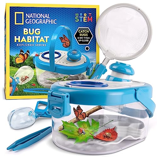National Geographic Bug Catcher Kit for Kids - Insect Habitat with Magnified Viewer, Catcher, Tweezers & Learning Guide, Kids Bug Catching Kit, Outdoor Toys