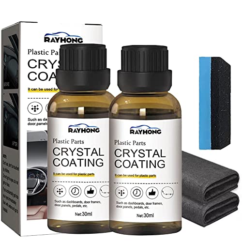 Crystal Coating for Car, Plastic Parts Crystal Coating, Long Lasting Car Plastic Parts Care Agent, Plastic Parts Refurbish Agent (2 Pcs)