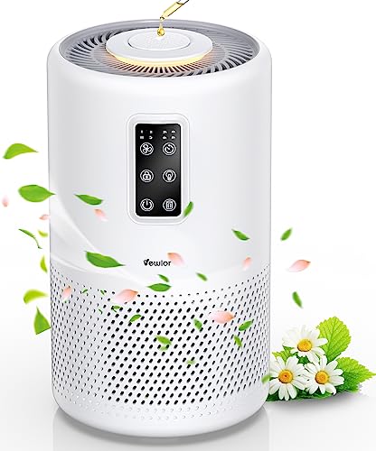 Air Purifiers for Home Large Room with Night Light up to 1600ft², VEWIOR H13 True HEPA Air Cleaner with Fragrance Sponge, Sleep Mode, Timer, Speed, Lock, for Wildfire Smoke Pet Dust Pollen Odor