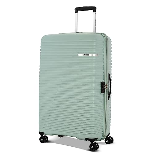 American Tourister Liftoff 79 CM Large Check-in Polypropylene (PP) Hard 8 Wheels Spinner Luggage/Suitcase/Trolley Bag for Travel (Sea Blue)
