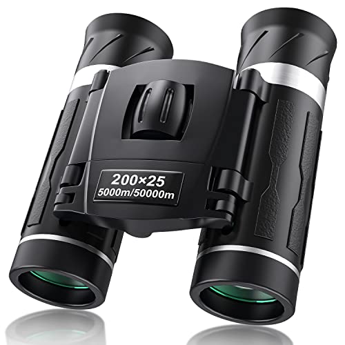 200x25 Compact Binoculars for Adults and Kids, High Powered Mini Pocket Binoculars, Waterproof Small Binocular for Bird Watching, Hunting, Concert, Theater, Opera, Traveling, Sightseeing