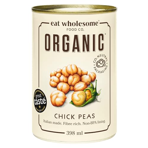 Eat Wholesome Organic Italian Chick Peas 398 ml, Garbanzo Beans (Pack of 12)