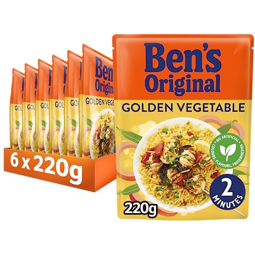 BEN'S ORIGINAL Golden Vegetable Microwave Rice, Bulk Multipack 6 x 220g pouches