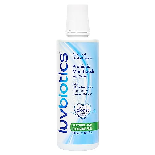 Luv Biotics Alcohol & Fluoride Free Mouthwash with Oral probiotics, Xylitol & Aloe Vera - 500ml