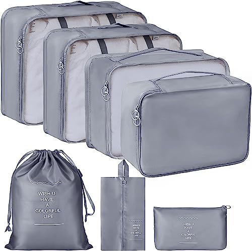 PETRICE Nylon Travel Organizer, Packing Cubes for Clothes, Toiletry Bag, Travel Essentials for Women (Grey, 32.004 cm, 11.9 cm)