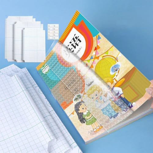 KLIFFOO Transparent Paper Sticker Book Cover Film Book Binding Cover [30 Pcs- 3 Different Sizes -10 Each] Waterproof Self-Adhesive Book Cover for Office School Textbook Protective Case (30)