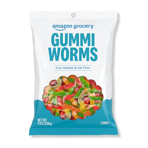 Amazon Grocery, Gummi Worms Candy, 8 Oz (Previously Amazon Fresh, Packaging May Vary)