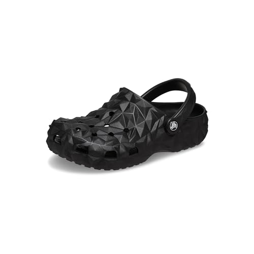Crocs Unisex-Adult Classic Geometric Clogs, Black, 9 Women/7 Men