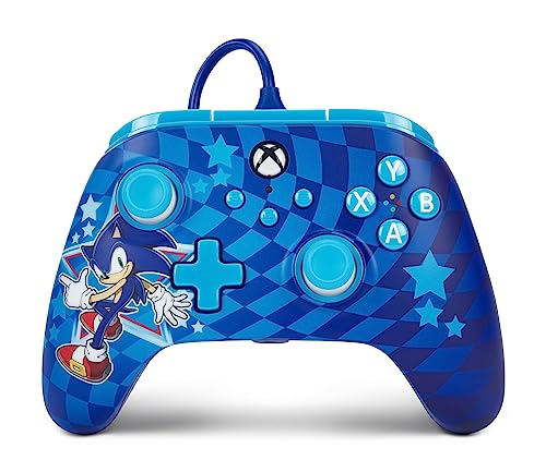 PowerA Advantage Wired Controller for Xbox Series X|S - Sonic Style, Sonic Xbox Controller with Detachable 10ft USB-C Cable, Mappable Buttons, Trigger Locks and Rumble Motors, Officially Licensed for Xbox