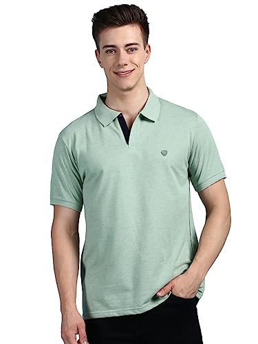Lux Cozi Men's Pack of 1 Mint Green Regular Fit Polo Neck Half Sleeve Solid Casual T-Shirt (Size : Medium)_COZI_2121_MTGRN_M_1PC