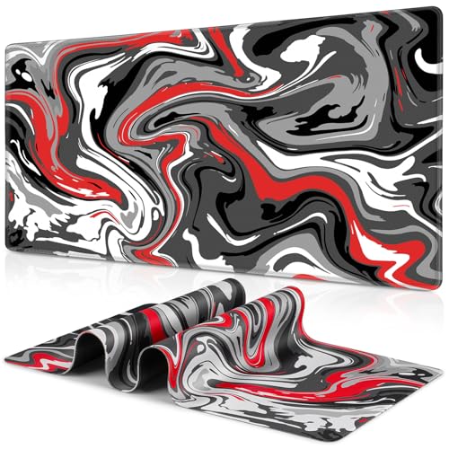 Gaming Mouse Pad, Canjoy Fluid Pattern Mouse Pad 31.5x15.7inch Large Extended Computer Mouse Mat Keyboard Full Desk Mousepad for Gaming, Office, Home