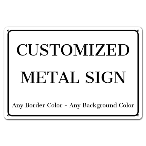 Custom Signs Outdoor Metal Sign - 12 x 8 Personalized Aluminum Rust-Proof Entrance Signs, Garden Signs, Hazard Signs, Intersection Signs, Parking Signs, Decorative Signs（Style 02)