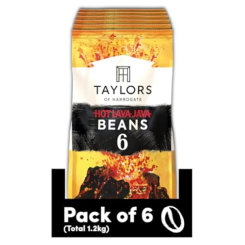 Taylors of Harrogate Hot Lava Java Coffee Beans 200 g (Pack of 6 - Total 1.2kg)