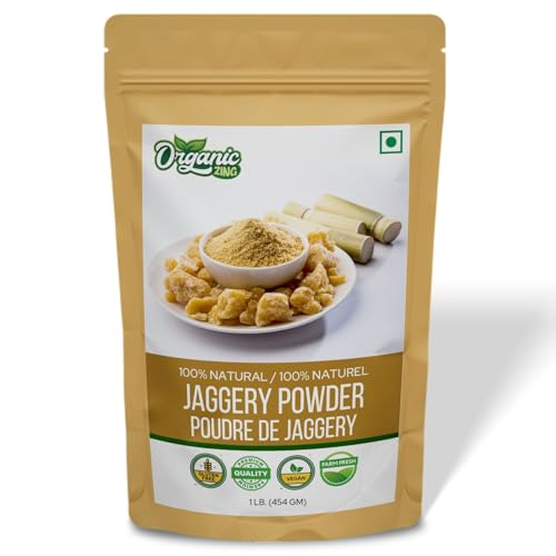 Organic Zing Jaggery Powder | Natural and Organically Grown | Product of India - 454 gm (16 oz) Pack of 1