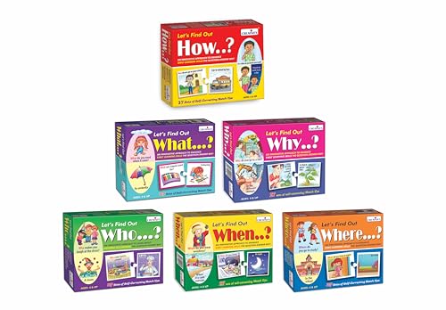 Creative's 'Wh' Question Series| Pack Of 6| Let's Find Out What, When, Who, Where, Why & How | Develops Language| Visual Discrimination| Reasoning Skills | Learning & Education | Ages 4 & Up