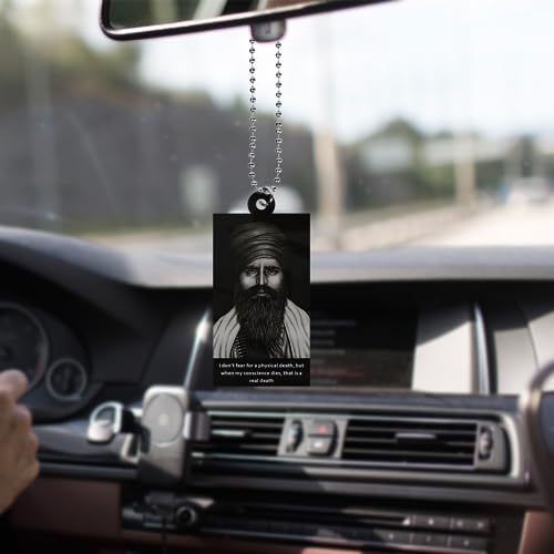 SANT JARNAIL Singh BHINDRAWALE Khalsa |Khanda | Sikh Rear View Mirror Hanging TAG | Punjabi car hangings