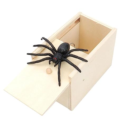 AUsagg New Funny Scare Box Wooden Prank Spider Hidden In Scarebox Toys Quality U4b9 Intere Great Trick Gift Joke Prank-wooden