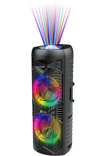 Let's Go Party 5150 Musikbox Bluetooth : Ultimativer Partybox mit 200W 6-Zoll-Doppellautsprechern - Tragbarer Karaoke Lautsprecher mit drahtlosem Mikrofon, 5H Spielzeit, Fernbedienung & Lichtshow