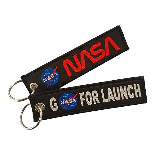 Nasa Go For Launch Keychain Lanyard Key Tag for Auto, Motorcycle, UTV Backpack Accessory 2 Pieces Pack