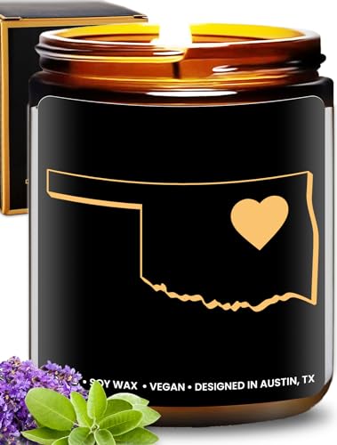 Oklahoma Candle - State-Themed Gifts for Women and Men, Souvenir, Moving Away & Home Sick, Birthday, Christmas, Graduation - Gift-Ready
