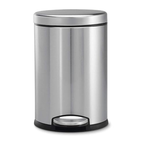 Mumma's LIFE Stainless Steel Plain Pedal Bin with Plastic Bucket And Lid | Garbage Bin Trash Can Dustbin with Lid Round Shape Dustbin For Home, Bathroom, Kitchen, Office (Pedal Bin 7 * 11inch 5LTR)