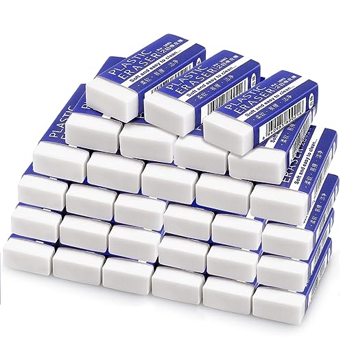 30PCS Erasers, White Erasers for School Office, Small Soft Rubbers Pencil Eraser Bulk for Efface Sketching Writing Painting Etc (3.7 x 1.8 x 0.8cm)