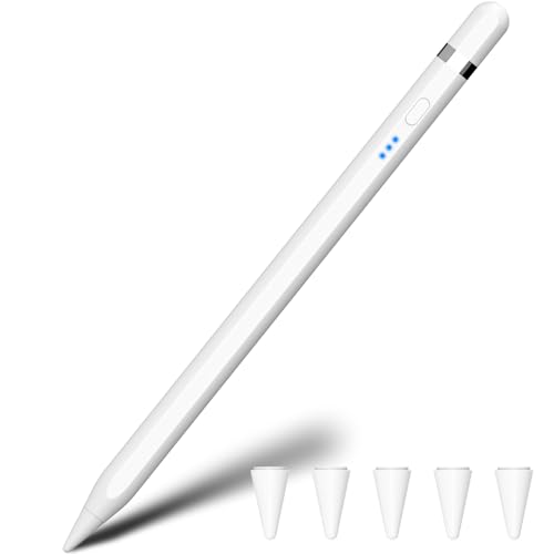 Pencil 1. Generation für iPad 2018-2025, 20 Mins mit USB-C Schnellladung & Neigung & Magnetische Absaugung, Stylus Pen für iPad 11-6 Gen, Air 3-5/M2/M3, Mini 5-6, Pro 11"/12,9"/13''M4 (Weiß)