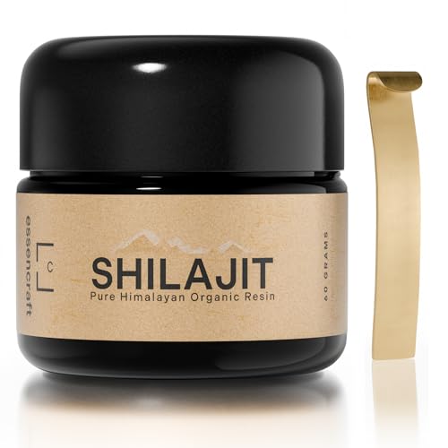 Organic Himalayan Shilajit Resin - 500mg Max Potency, Lab Tested Pure Shilajit for Men and Women, 85+ Trace Minerals Fulvic Acid, Immune Support, Energy & Cognitive Performance, 4 Month Supply, 60g
