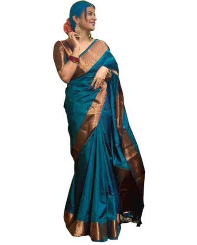 Avantika Fashion Women's Kanjivaram Soft Pure Silk Banarasi Sarees With Blouse Piece, 4023-MORPINCH, Free Size, 4023-MORPINCH, Free Size