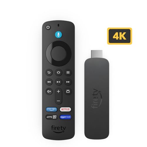 Amazon Fire TV Stick 4K streaming device (newest model), ultra-cinematic 4K streaming, supports Wi-Fi 6, Dolby Vision/Atmos, HDR10+