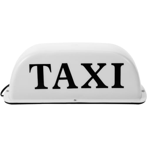 OSALADI Lumière De Signe De Taxi Feu De Taxi Magnétique Lumière Menée De Service De Taxi Panneau Led Voiture Lumière Enseigne De Taxi Le Toit Blanche Plastique Lumière De Service