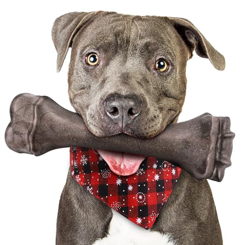 Dog Toys for Aggressive Chewers, Indestructible Dog Bones for Aggressive Chewers, Tough Dog Chew Toy for Heavy Duty Dogs, Big Dog Teething Toys with Durable Nylon for Large/Medium Breed Puppies
