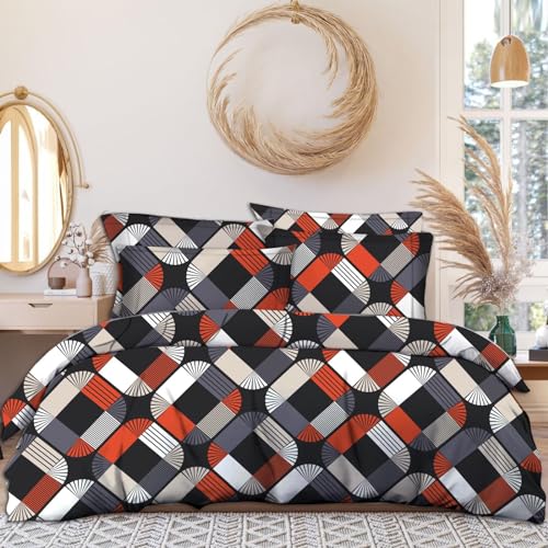 SF SHAKUMBHARI FAB Safari Glace Cotton Flat Printed King Size Double Bed Bedsheet with 2 Pillow Cover (Floral-14)