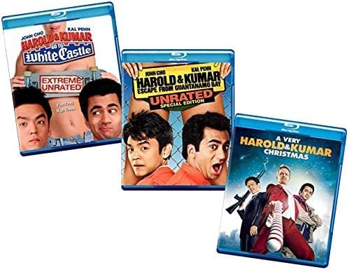 Complete Harold and Kumar Blu-ray Trilogy: Harold & Kumar Go to White Castle (Extreme Unrated) / Harold & Kumar: Escape from Guantanamo Bay (Unrated Special Edition) / A Very Harold & Kumar Christmas