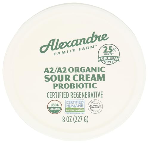 ALEXANDRE FAMILY FARMS Organic A2/A2 100% Grass Fed Sour Cream, 8 OZ